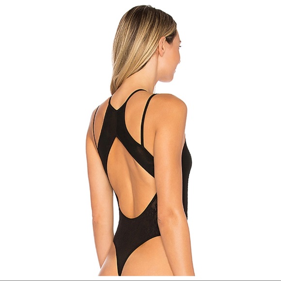 FREE PEOPLE LACE MESH STRAPPY BODYSUIT - Picture 3 of 4